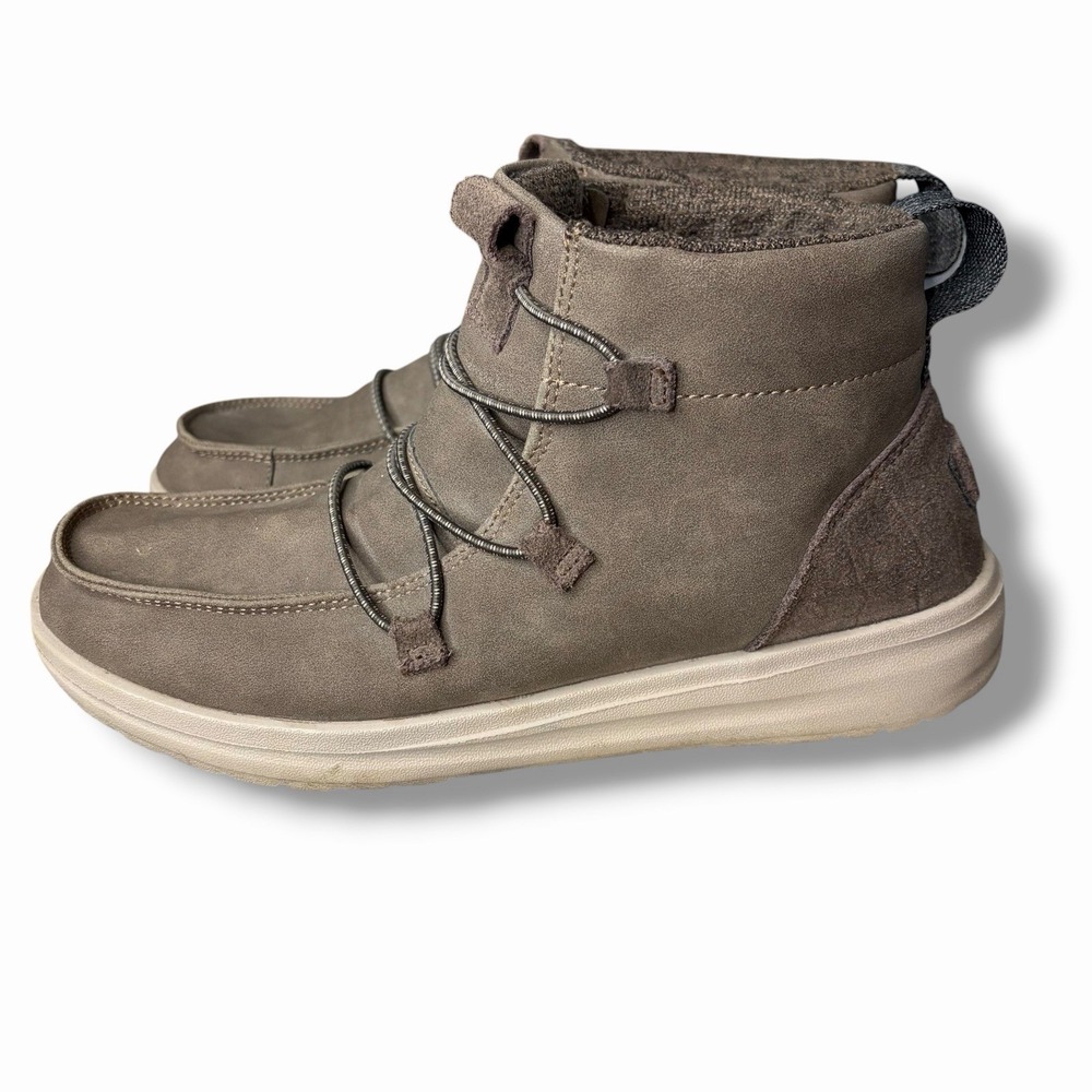 Hey Dude Eloise Recycled Leather Boots - Brown Taupe Women's Size 9.